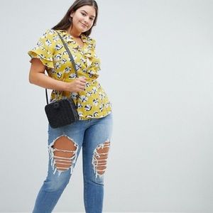 ASOS Glamorous Curve Wrap with Ruffle in Floral